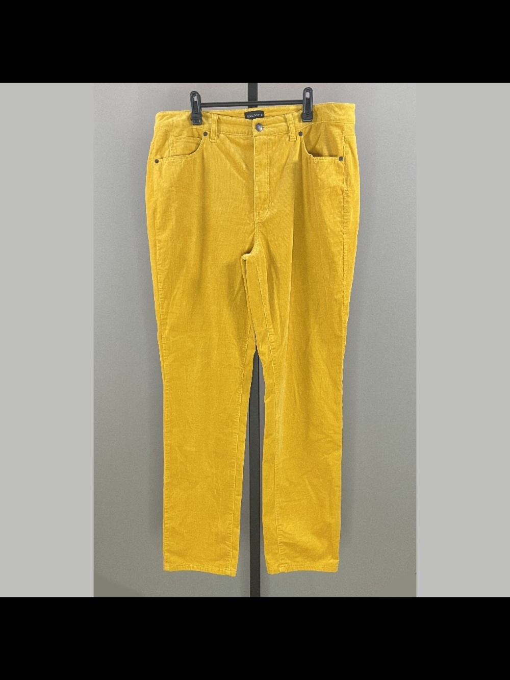 Talbots Pants Womens 12 yellow corduroy straight leg preppy colorful casual